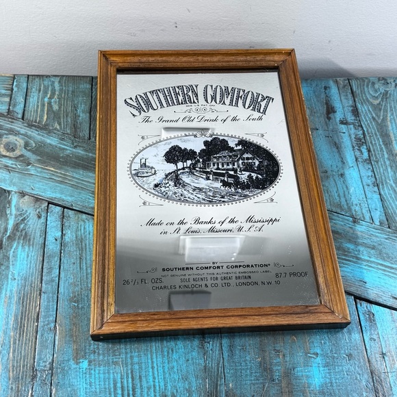 Vintage Southern Comfort Mirror Framed Colour Pub Bar Man Cave Collectable - Picture 2 of 11